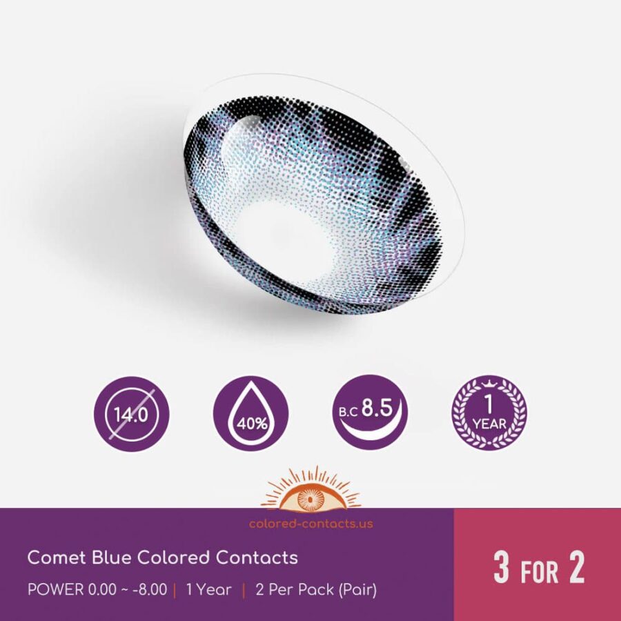 Comet Blue Colored Contacts