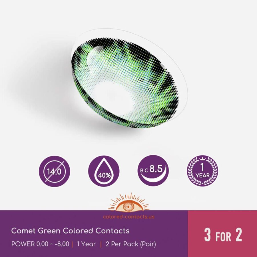 Comet Green Colored Contacts