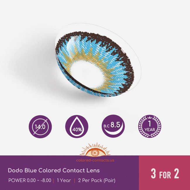 Dodo Blue Colored Contact Lens - Colored Contacts Dodo Blue Colored Contact Lens
