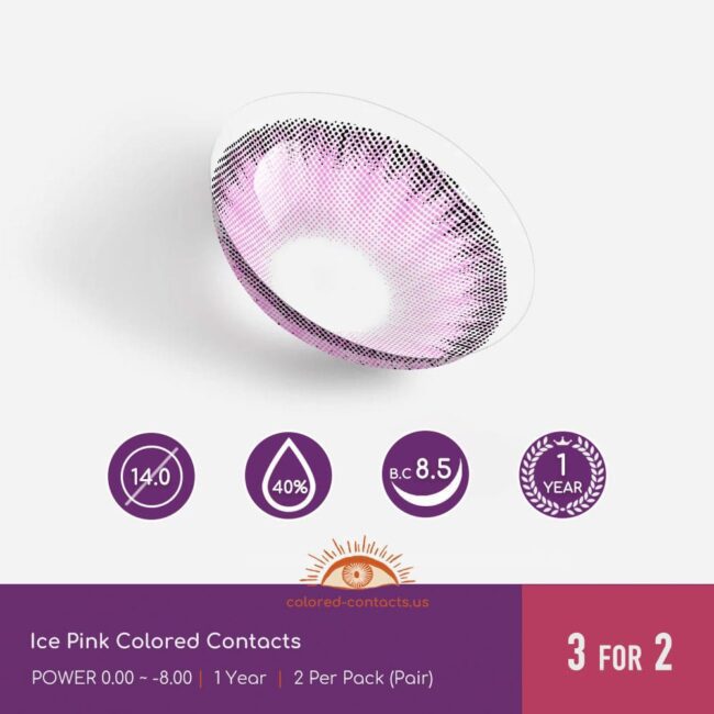 Ice Pink Colored Contacts - Colored Contacts Ice Pink Colored Contacts