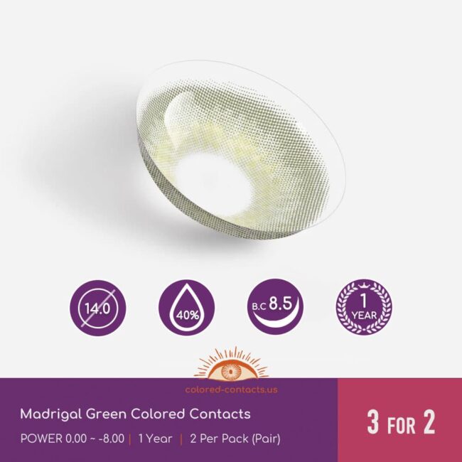 Madrigal Green Colored Contacts