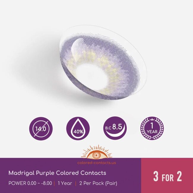 Madrigal Purple Colored Contacts - Colored Contacts Madrigal Purple Colored Contacts
