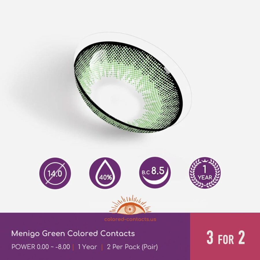 Menigo Green Colored Contacts