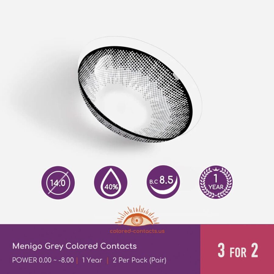 Menigo Grey Colored Contacts