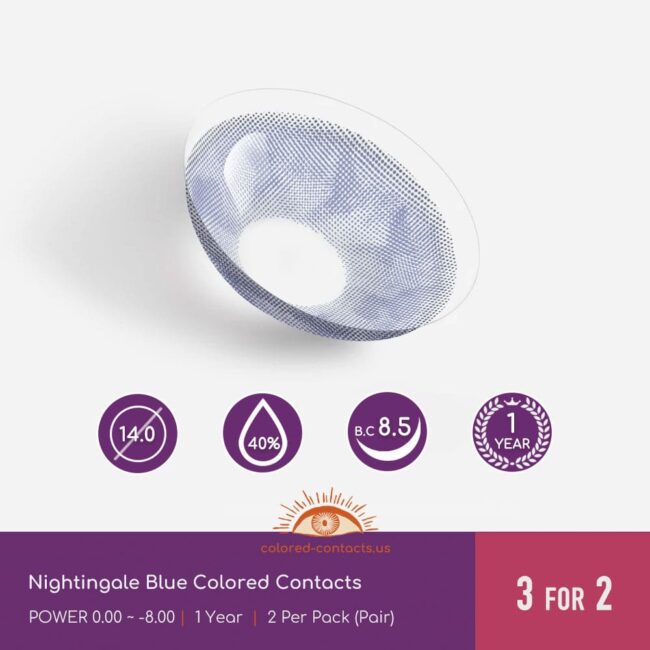 Nightingale Blue Colored Contacts - Colored Contacts Nightingale Blue Colored Contacts