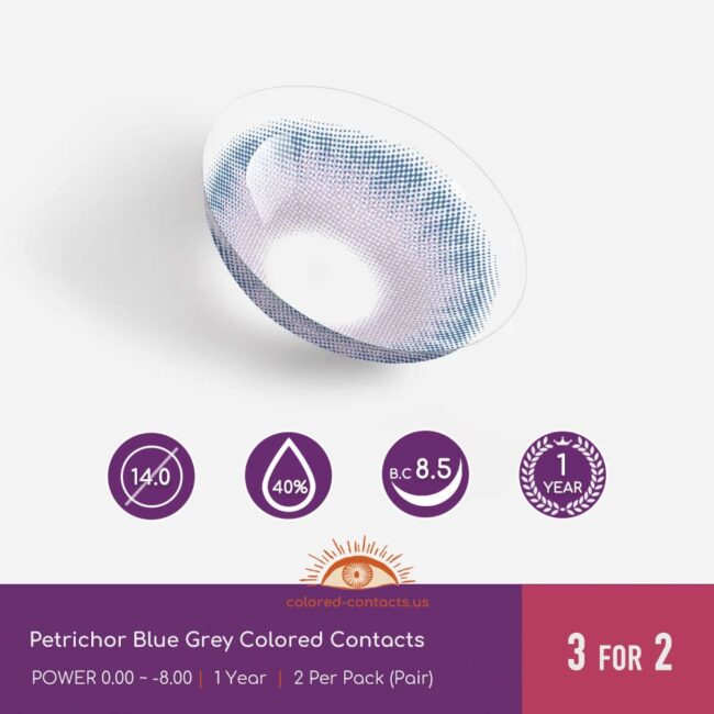 Petrichor Blue Grey Colored Contacts - Colored Contacts Petrichor Blue Grey Colored Contacts