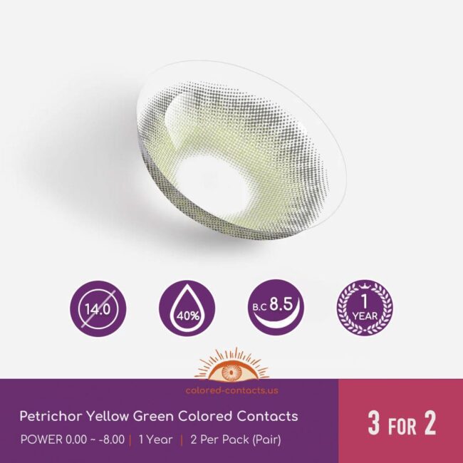 Petrichor Yellow Green Colored Contacts