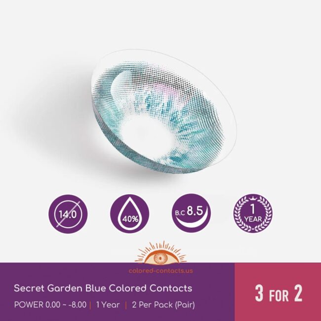Secret Garden Blue Colored Contacts - Colored Contacts Secret Garden Blue Colored Contacts