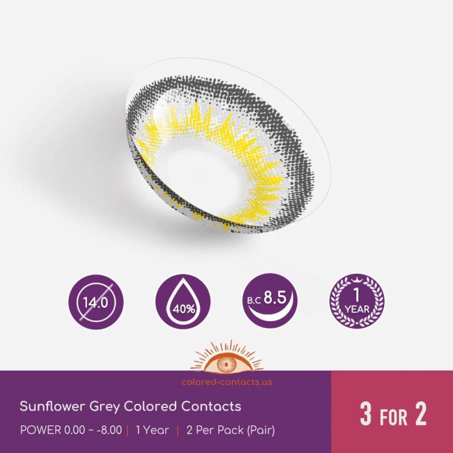 Sunflower Grey Colored Contacts