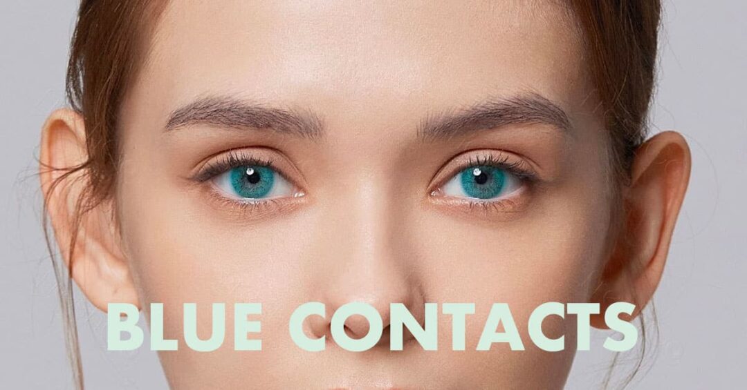 What kind of makeup is blue contacts suitable for?