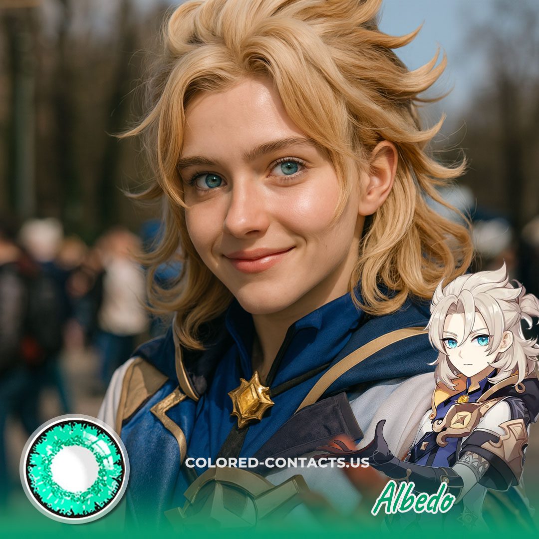 Genshin Impact Albedo Cosplay Contact Lenses - Colored Contacts Genshin Impact Albedo Cosplay Contact Lenses