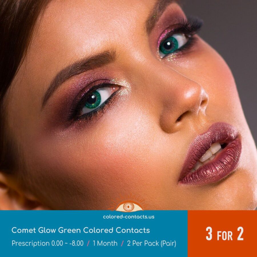 Comet Glow Green Colored Contacts