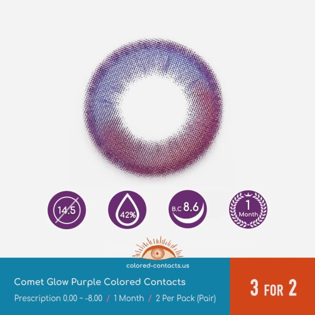 Comet Glow Purple Colored Contacts - Colored Contacts Comet Glow Purple Colored Contacts