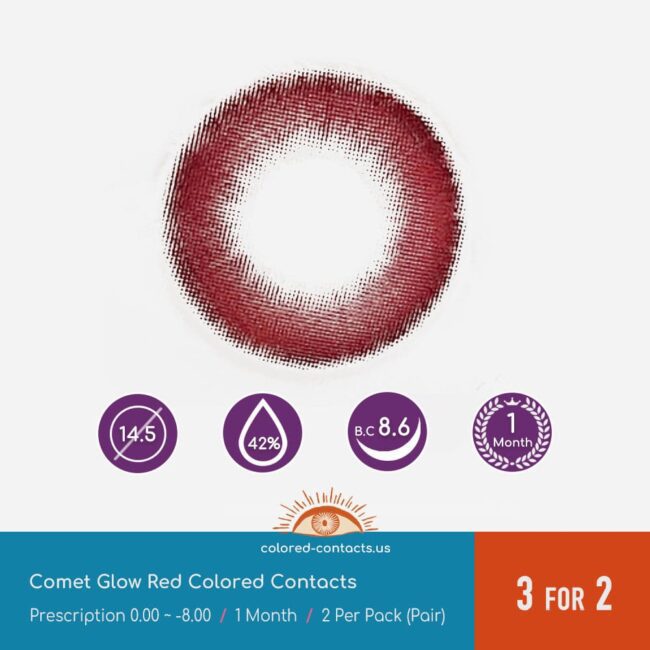 Comet Glow Red Colored Contacts - Colored Contacts Comet Glow Red Colored Contacts