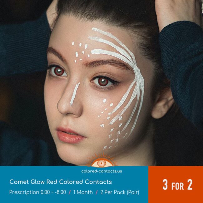 Comet Glow Red Colored Contacts - Colored Contacts Comet Glow Red Colored Contacts
