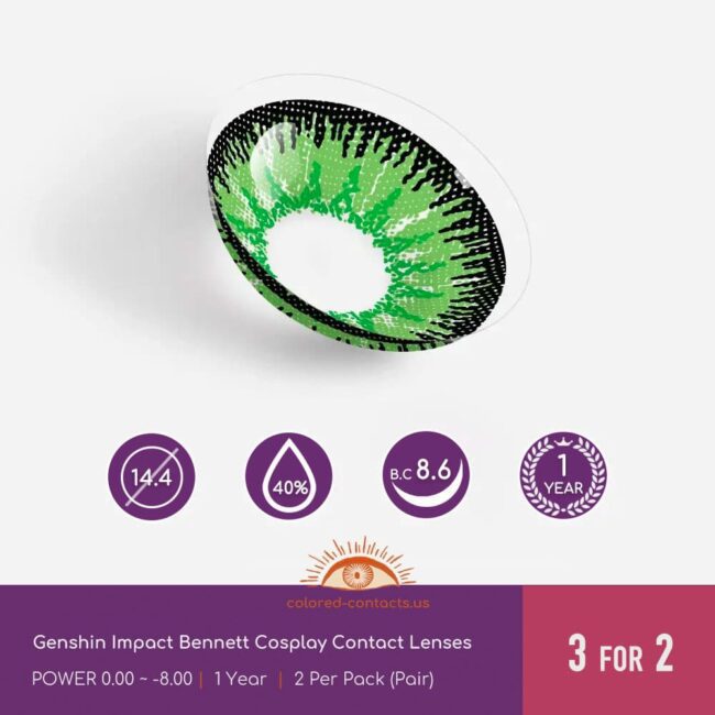 Genshin Impact Bennett Cosplay Contact Lenses - Colored Contacts Genshin Impact Bennett Cosplay Contact Lenses