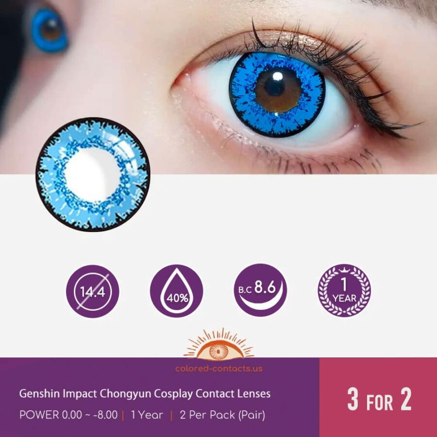Genshin Impact Chongyun Cosplay Contact Lenses