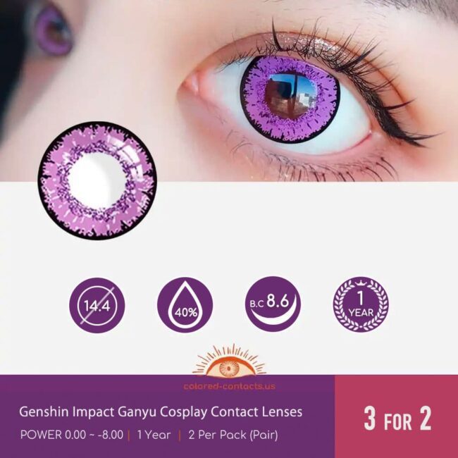 Genshin Impact Ganyu Cosplay Contact Lenses - Colored Contacts Genshin Impact Ganyu Cosplay Contact Lenses