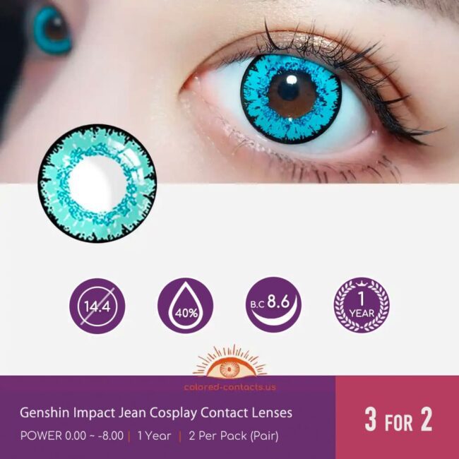 Genshin Impact Jean Cosplay Contact Lenses - Colored Contacts Genshin Impact Jean Cosplay Contact Lenses