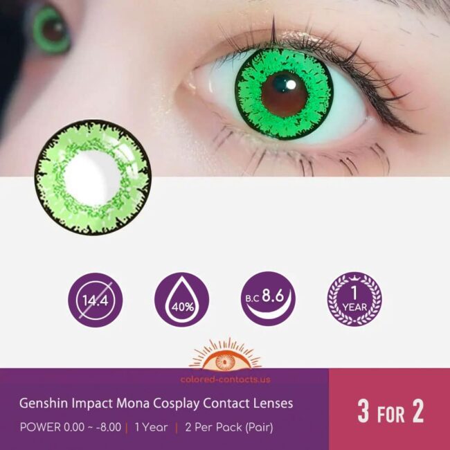 Genshin Impact Mona Cosplay Contact Lenses - Colored Contacts Genshin Impact Mona Cosplay Contact Lenses