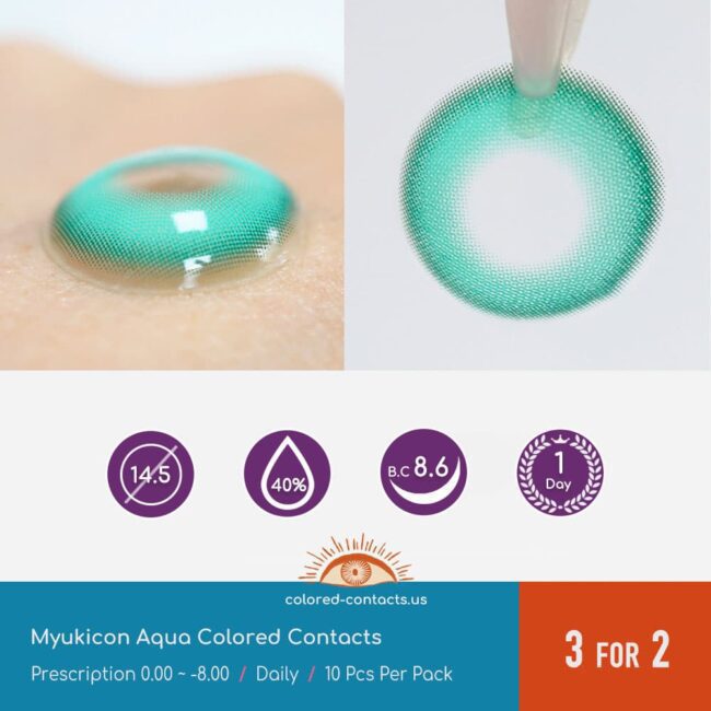 Myukicon Aqua Colored Contacts