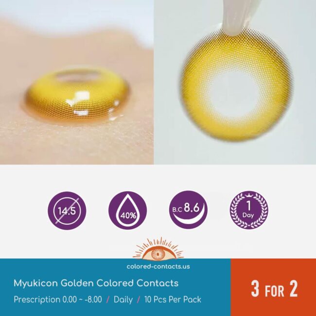 Myukicon Golden Colored Contacts - 10Pcs - Colored Contacts Myukicon Golden Colored Contacts