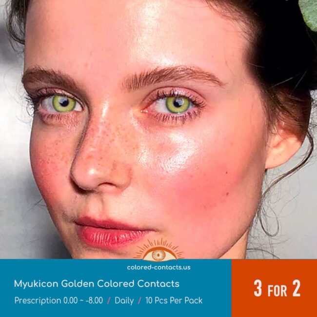 Myukicon Golden Colored Contacts - 10Pcs - Colored Contacts Myukicon Golden Colored Contacts