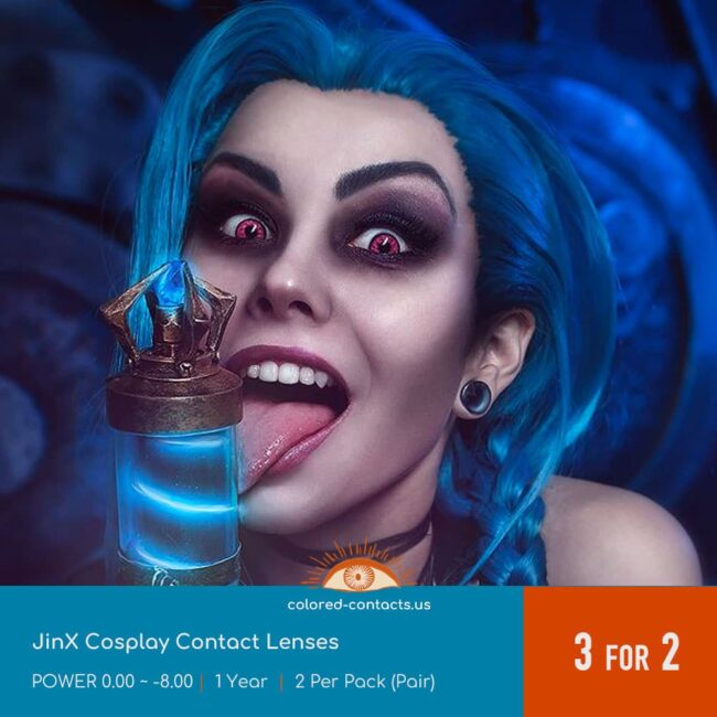 Jinx Cosplay Contact Lenses - Colored Contacts Jinx Cosplay Contact Lenses