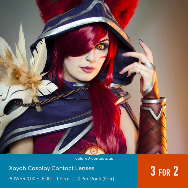 Xayah Cosplay Contact Lenses - Colored Contacts Xayah Cosplay Contact Lenses