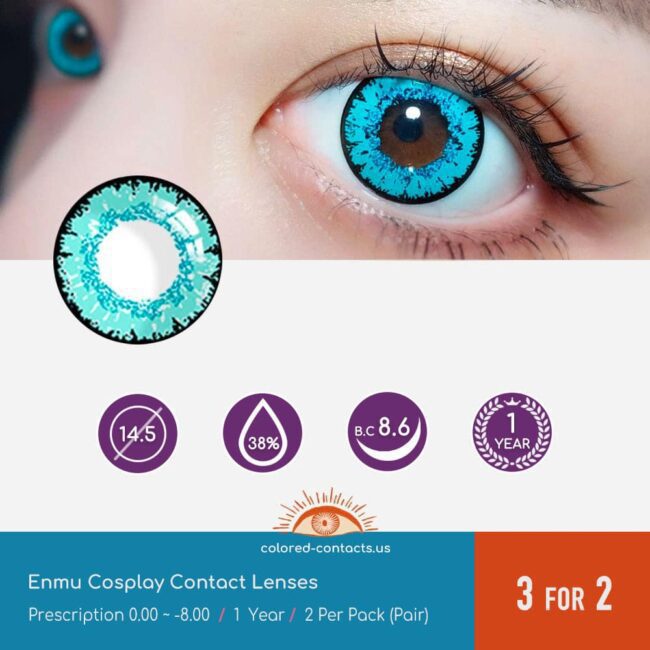 Demon Slayer Enmu Cosplay Contact Lenses - Colored Contacts Demon Slayer Enmu Cosplay Contact Lenses