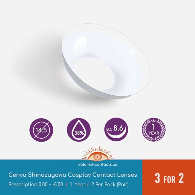 Demon Slayer Genya Shinazugawa Cosplay Contact Lenses - Colored Contacts Demon Slayer Genya Shinazugawa Cosplay Contact Lenses