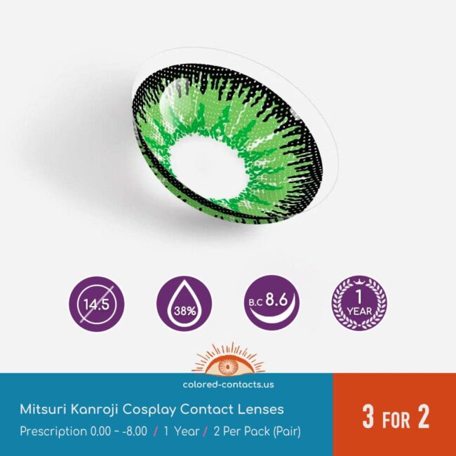 Demon Slayer Mitsuri Kanroji Cosplay Contact Lenses - Colored Contacts Demon Slayer Mitsuri Kanroji Cosplay Contact Lenses