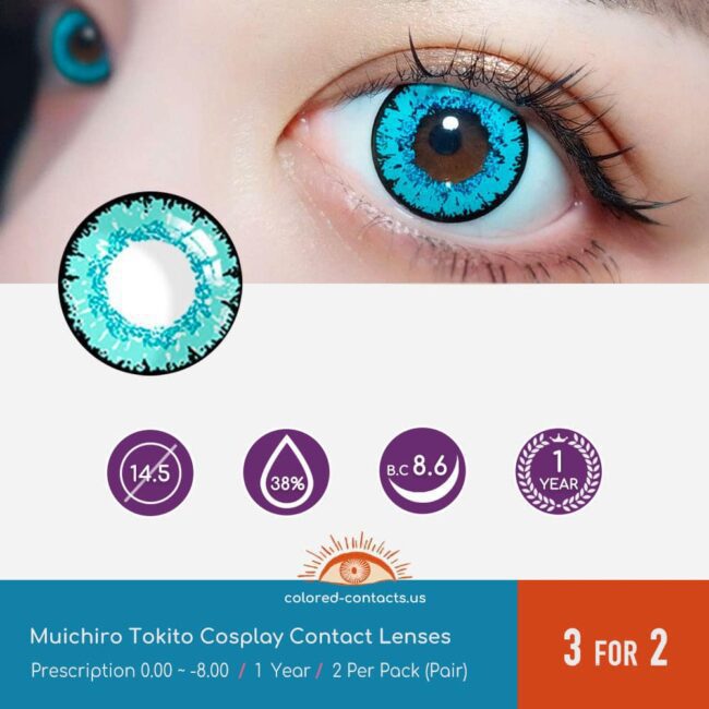 Demon Slayer Muichiro Tokito Cosplay Contact Lenses - Colored Contacts Demon Slayer Muichiro Tokito Cosplay Contact Lenses