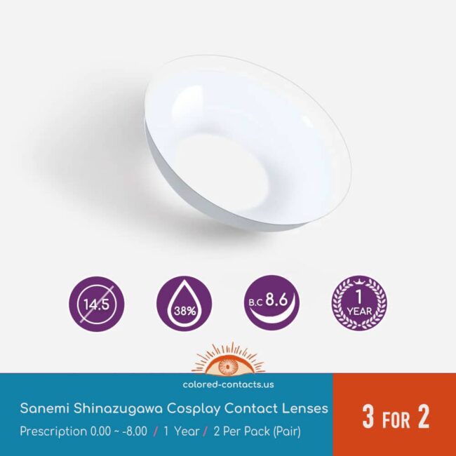 Demon Slayer Sanemi Shinazugawa Cosplay Contact Lenses - Colored Contacts Demon Slayer Sanemi Shinazugawa Cosplay Contact Lenses
