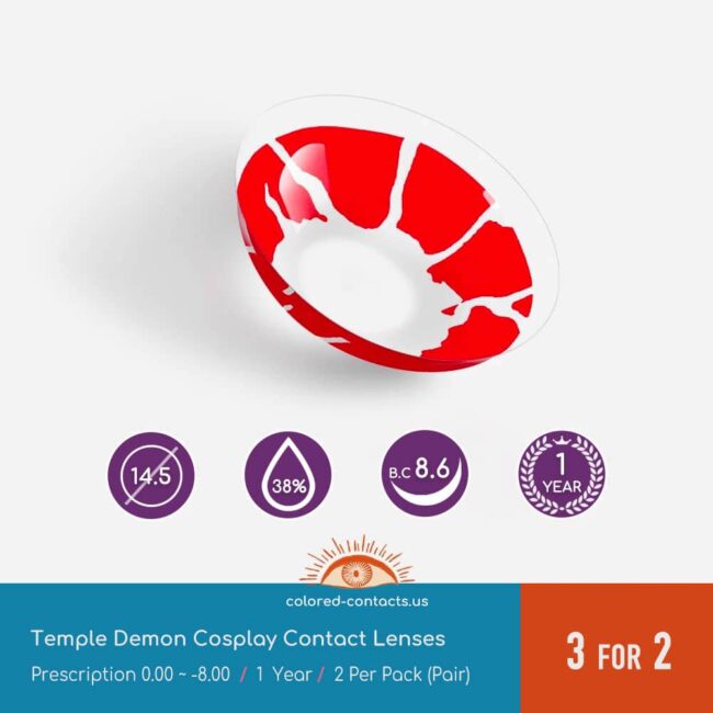 Demon Slayer Temple Demon Cosplay Contact Lenses - Colored Contacts Demon Slayer Temple Demon Cosplay Contact Lenses