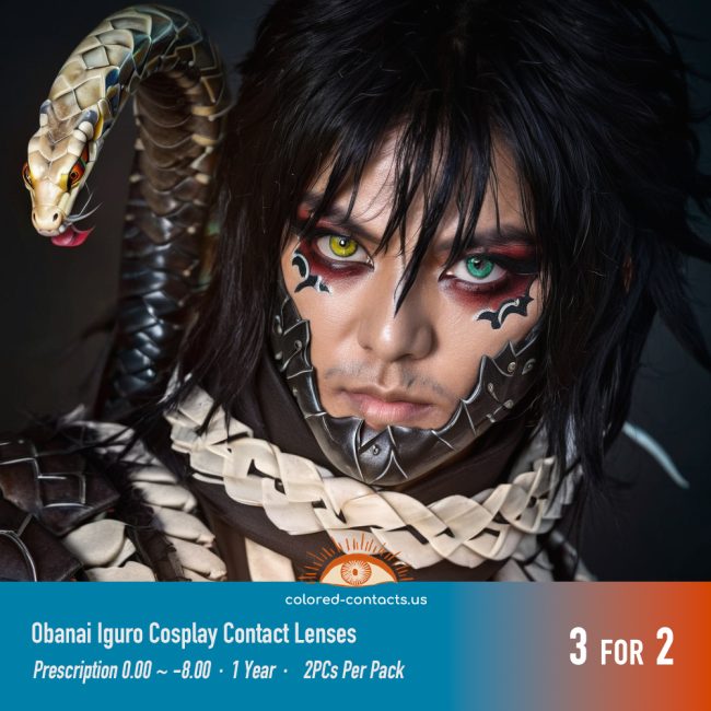 Demon Slayer Obanai Iguro Cosplay Contact Lenses - Colored Contacts Demon Slayer Obanai Iguro Cosplay Contact Lenses Premium Colored Contact Lenses