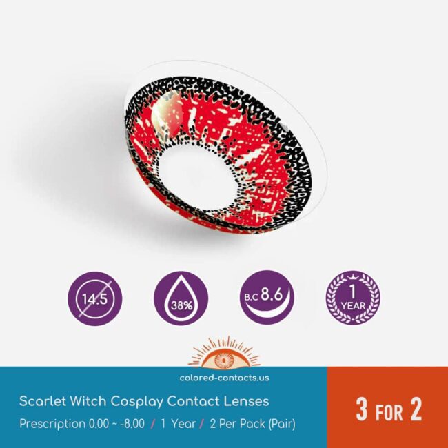 Scarlet Witch Cosplay Contact Lenses - Colored Contacts Scarlet Witch Cosplay Contact Lenses