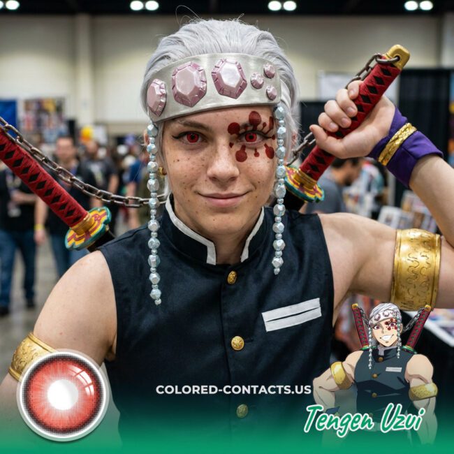 Tengen Uzui Cosplay Contact Lenses for a Flashy Red-Eyed Sound Hashira Look