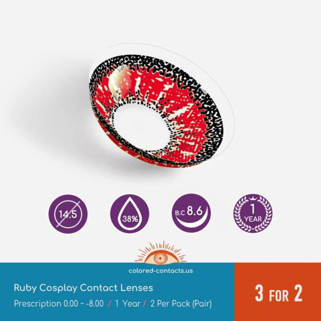 Tower Of Fantasy : Ruby Cosplay Contact Lenses - Colored Contacts Tower Of Fantasy : Ruby Cosplay Contact Lenses