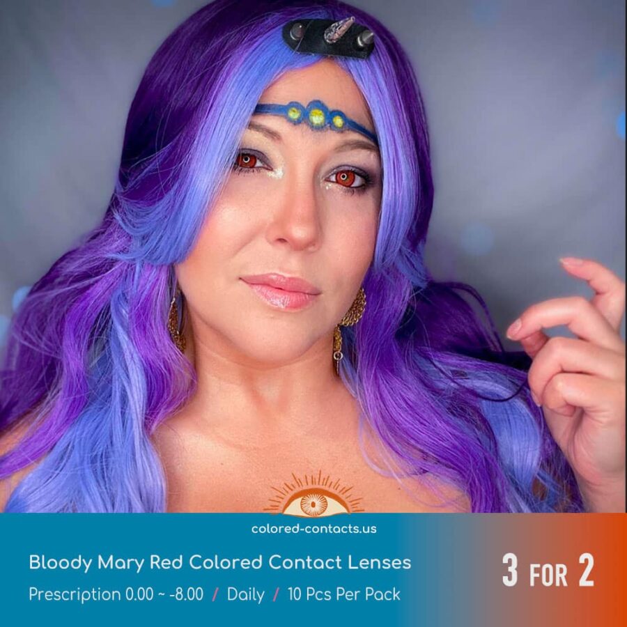 Bloody Mary Red Colored Contact Lenses - Image 2