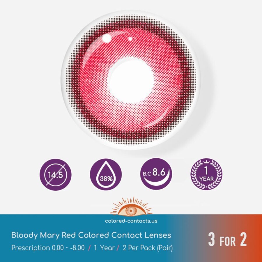 Bloody Mary Red Colored Contact Lenses - Image 3