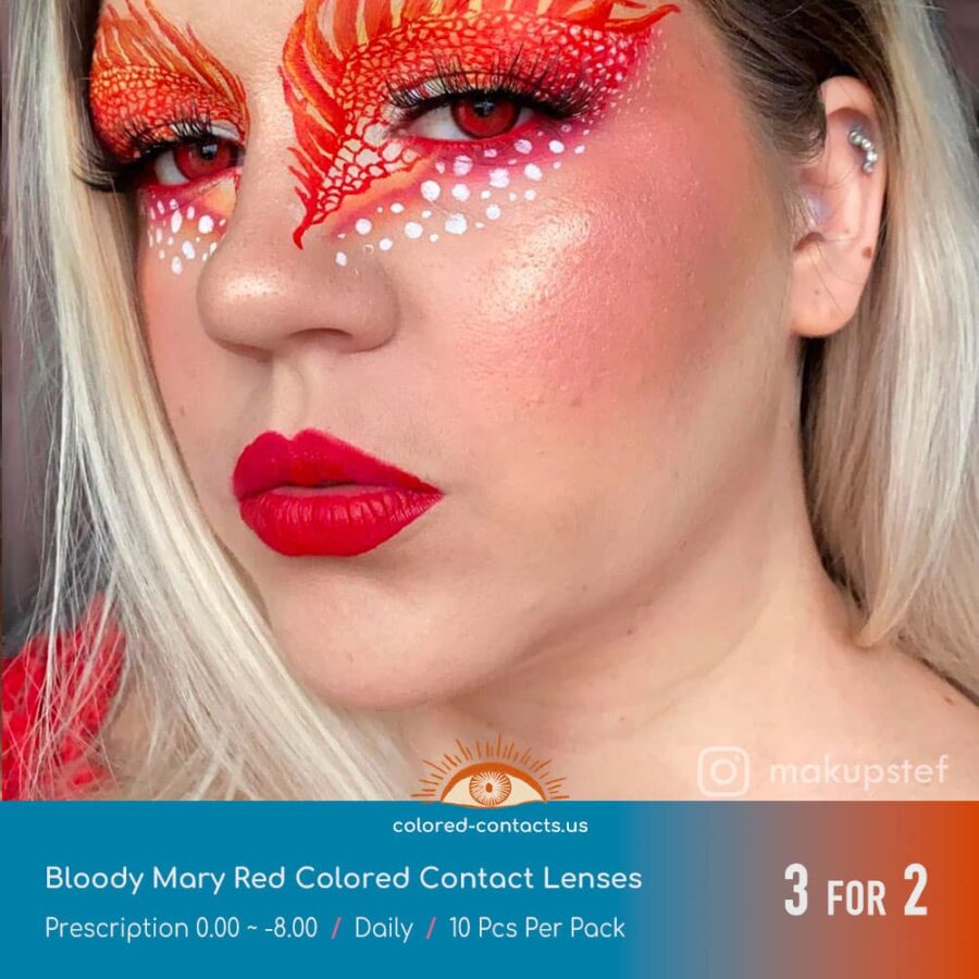 Bloody Mary Red Colored Contact Lenses - Image 8