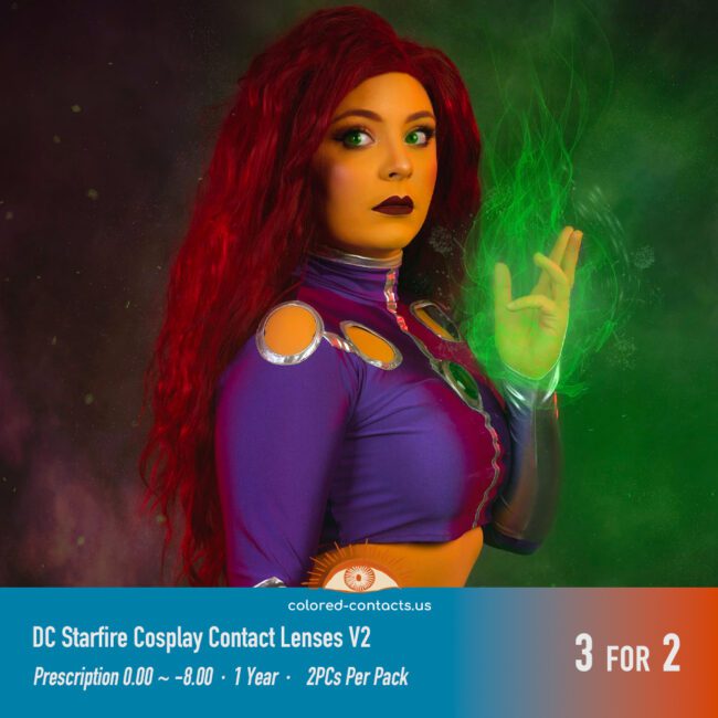 Dc Starfire Cosplay Contact Lenses V2 - Colored Contacts Dc Starfire Cosplay Contact Lenses V2 Premium Colored Contact Lenses