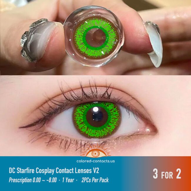 Dc Starfire Cosplay Contact Lenses V2 - Colored Contacts Dc Starfire Cosplay Contact Lenses V2