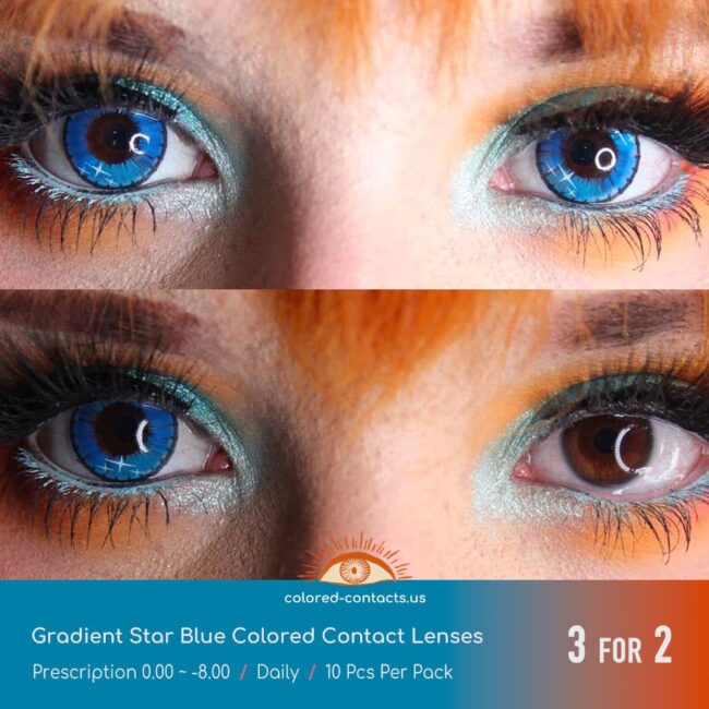 Gradient Star Blue Colored Contact Lenses - Colored Contacts Gradient Star Blue Colored Contact Lenses Premium Colored Contact Lenses