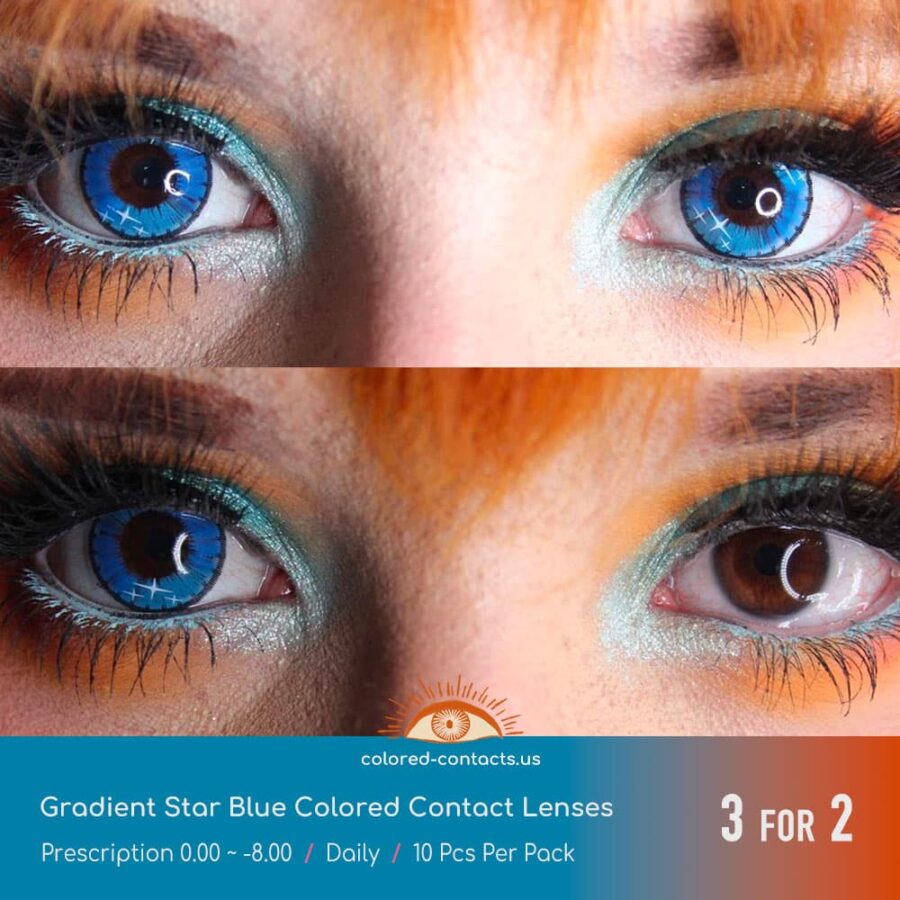 Gradient Star Blue Colored Contact Lenses - Image 6