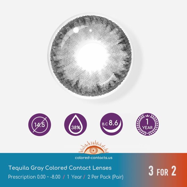 Tequila Gray Colored Contact Lenses - Colored Contacts Tequila Gray Colored Contact Lenses Premium Colored Contact Lenses