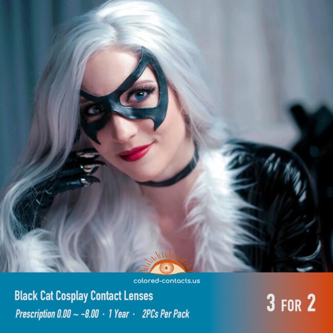 Black Cat Cosplay Contact Lenses - Colored Contacts Black Cat Cosplay Contact Lenses Premium Colored Contact Lenses
