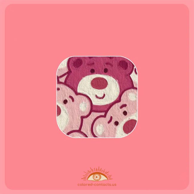Cute Oil Painting Strawberry Bear Contact Lenses Case
