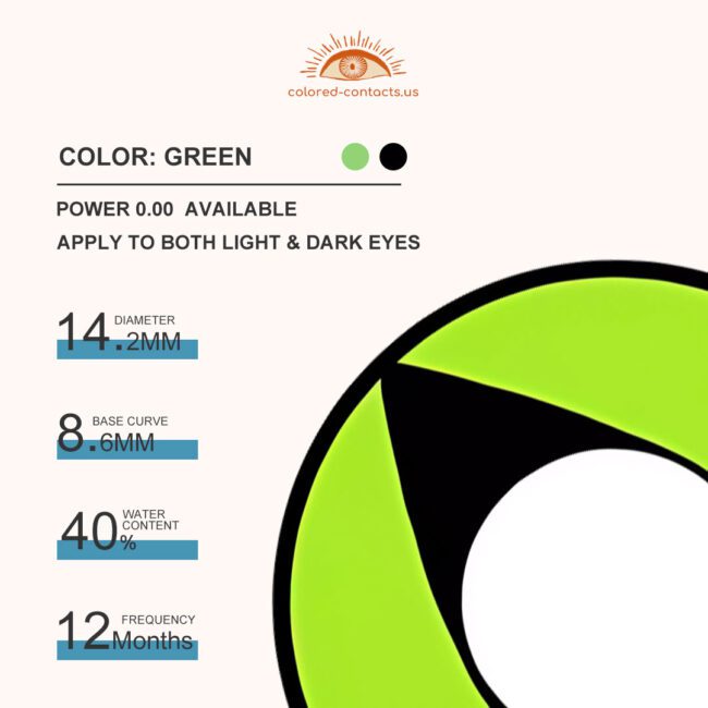 Green Cat Eye Contacts - Colored Contacts Green Cat Eye Contacts Premium Colored Contact Lenses